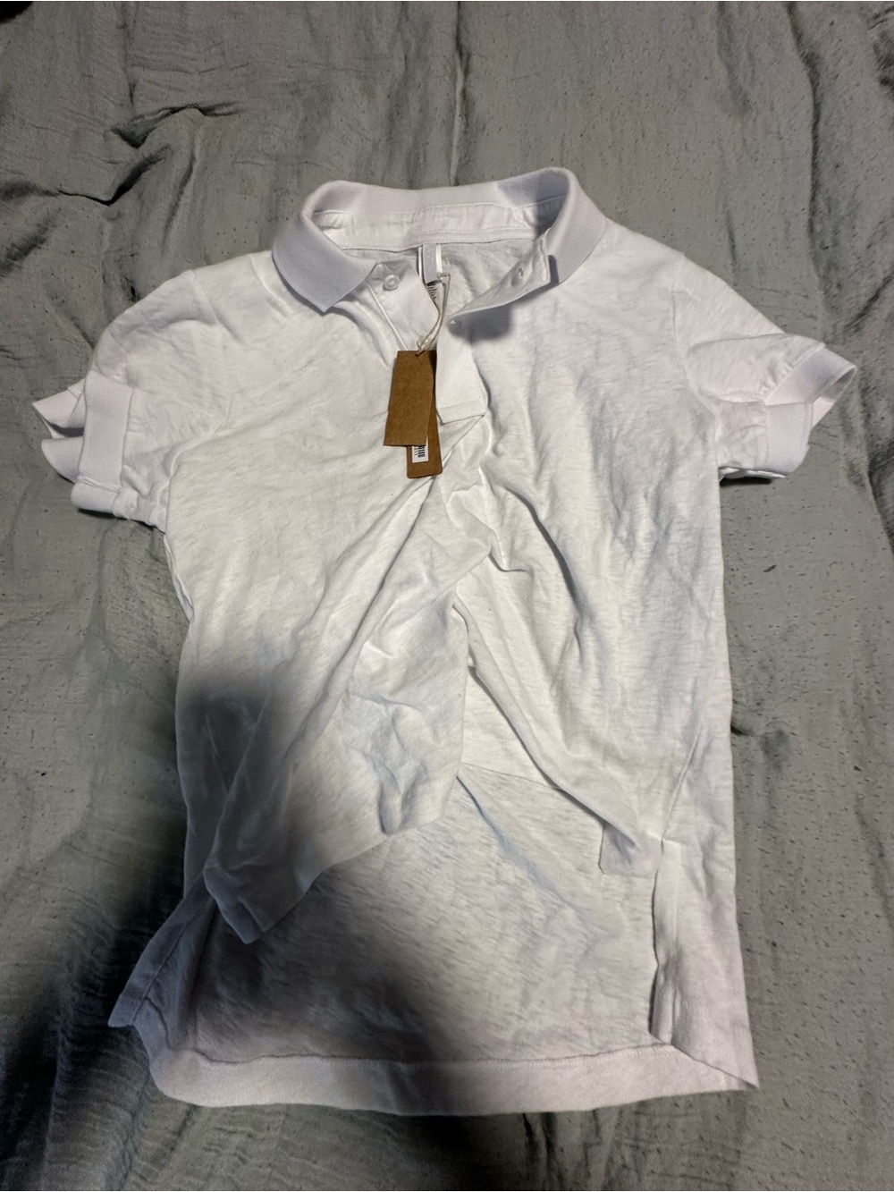 SKIMS White Short-Sleeve Polo Top